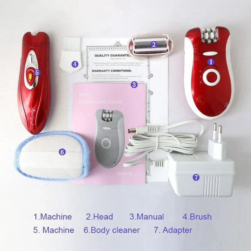 Kemei KM-3068 3-in-1 Rechargeable Epilator & Hair Removal System for Women
