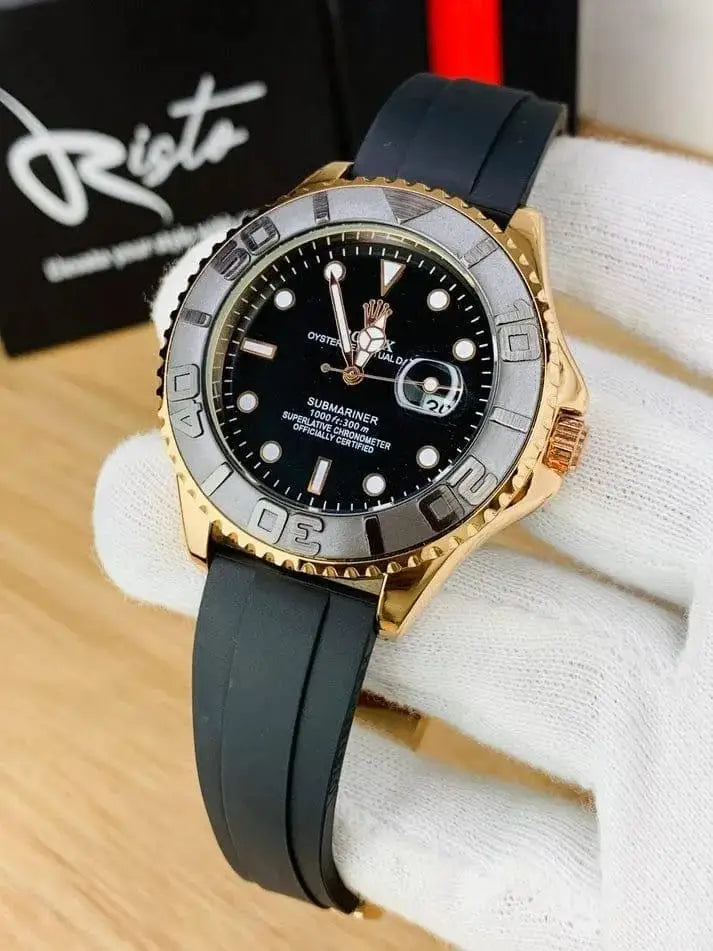 ⌚ Luxury Men’s Rubber Strap Watch