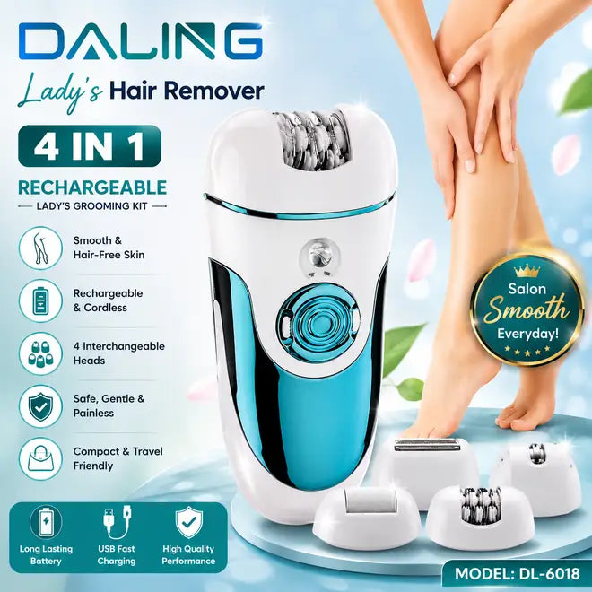 4-in-1 Rechargeable Hair Epilator & Grooming Kit