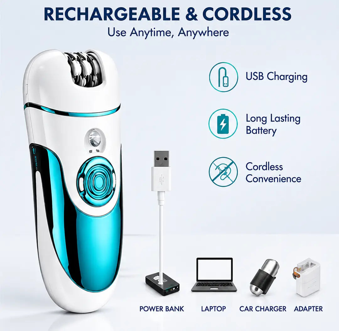 4-in-1 Rechargeable Hair Epilator & Grooming Kit
